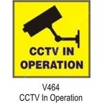 Castle Promotions Outdoor Vinyl Sticker - Yellow - Cctv In Operation (V464)