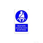 Castle Promotions Indoor Vinyl Sticker - Seatbelt Must Be Worn At All Times (V562)