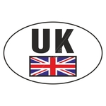 Castle Promotions UK Union Jack Oval Sticker 