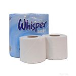 Whisper 2 Ply Luxury Soft Toilet Rolls - 10 Packs of 4 (WSOFT2)