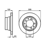 Bosch Single Brake Disc (BD350) - 0986478419