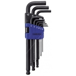 Carlyle Hand Tools Hex Key Set - Magnetic Ball Long (HKLMMS9)