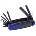 Folding Handle Short Metric Hex Key Set With Colour Coded Holder