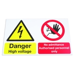 Laser Safety Sign - Danger High Voltage No Admittance