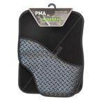 PMA Universal Luxury Car Mat Set with Rubber Heal Pad - Black
