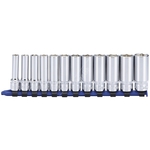 Deep Metric 6 Point Chrome Plated Socket Set With 3/8 Inch Drive