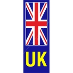 UK Union Jack Number Plate Yellow Sticker By Castle Promotions