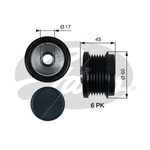 Gates DriveAlign Overrunning Alternator Pulley (OAP7155) Fits: Volvo