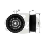 Gates DriveAlign Idler Pulley With Grooves (T36000) Fits: VW