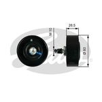 Gates DriveAlign V-Ribbed Belt Idler Pulley (T36334)