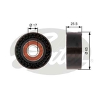 Gates DriveAlign V-Ribbed Belt Idler Pulley (T36394) Fits: Alfa Romeo