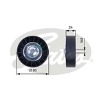 Gates DriveAlign V-Ribbed Belt Idler Pulley (T36397) Fits: Saab