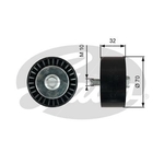 Gates DriveAlign V-Ribbed Belt Idler Pulley (T36748)