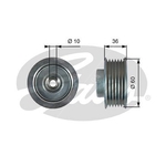 Gates DriveAlign V-Ribbed Belt Idler Pulley (T36753)
