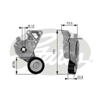 Gates DriveAlign V-Ribbed Belt Tensioner (T38148)