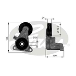 Gates DriveAlign V-Ribbed Belt Tensioner (T38437) Fits: Volvo