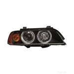 Headlight / Headlamp fits: BMW 5 (E39) Right Hand Side `00-> | Halogen H7 with Clear Lens | HELLA 1LL 008 053-601