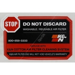 K&N Sticker - Do Not Discard