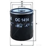 Mahle Oil Filter OC1414 (Fits: Ford Transit) - Single