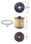 Mahle Oil Filter Element (OX1312D) Fits: Volvo