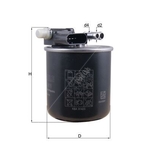 Inline Fuel Filter - MAHLE KL911 - Fits Suzuki Alto