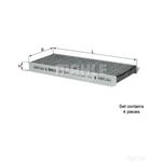 Cabin Air Filter Element with Activated Carbon - MAHLE LAK 848/S - Four Pack