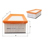 Mahle Air Filter Insert (LX773)