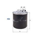 Mahle Fuel Filter KL723D (Mercedes models with OM651 Eng)