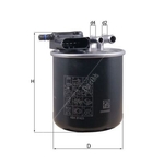 MAHLE Inline Fuel Filter - KL949 - Fits Mercedes Benz A, B