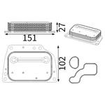 Mahle Oil Cooler (CLC420000S) Fits: Fiat