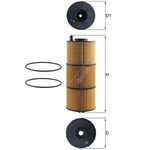 Mahle Oil Filter Insert (OX1412D) Fits: DAF