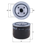 Mahle Oil Filter OC312 (Honda, Landrover, Rover)