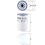 Mahle Oil Filter OC520 (Renault Midlum, Midliner)
