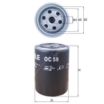 Mahle Oil Filter OC59 - Fits Alfa Nissan Ford And Others