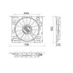 Mahle Radiator Condenser Fan (CFF646000P) Fits: BMW