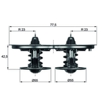 Mahle Thermostat Insert With Gasket (TX-32-71D) Fits: Scania