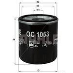 Spin-On Oil Filter - MAHLE OC 1053 - Car