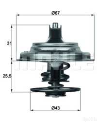 Thermostat Insert - MAHLE TX 23 71D
