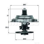 Thermostat Insert - MAHLE TX 23 79D