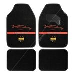 MOMO Racing Universal Anti-Slip Car Floor Mats Black With Red Logo (Set Of 4)