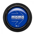 MOMO Arrow Gloss 2 Contact Blue & Silver Horn Push Button 