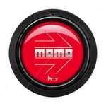 MOMO Arrow Gloss 2 Contact Red & Silver Horn Push Button