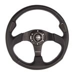 MOMO Jet All Black Leather Steering Wheel 