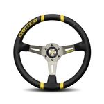 MOMO Drifting Steering Wheel - Black Leather With Inserts
