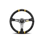 MOMO Ultra Black 350mm Alcantara & Yellow Street Steering Wheel