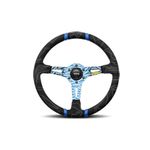 MOMO Ultra Black 350mm Alcantara & Blue Street Steering Wheel
