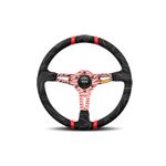 MOMO Ultra Black 350mm Alcantara & Red Street Steering Wheel