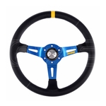 MOMO Mod. 08 350mm Leather Blue Track Steering Wheel