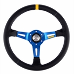 MOMO Mod. 08 350mm Leather Blue Track Steering Wheel