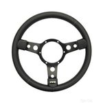 Mountney Traditional 13 Inch Leather Steering Wheel - Black Centre (33SBLB)